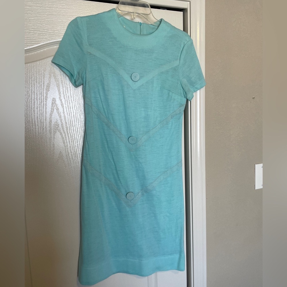 Junior Vogues Aqua Dress 1970s